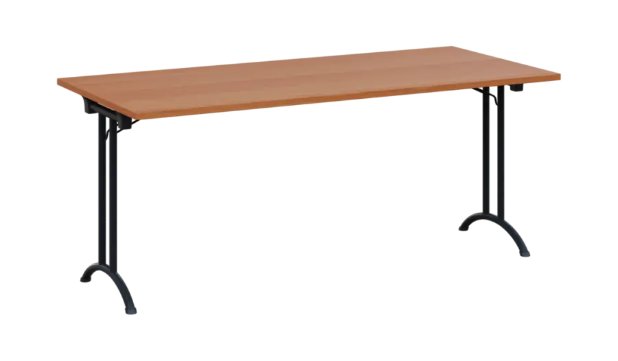 SLA 180 lak skládací jednací stůl 1800x800, deska 25 mm, podnož černý lak, deska olše jantar